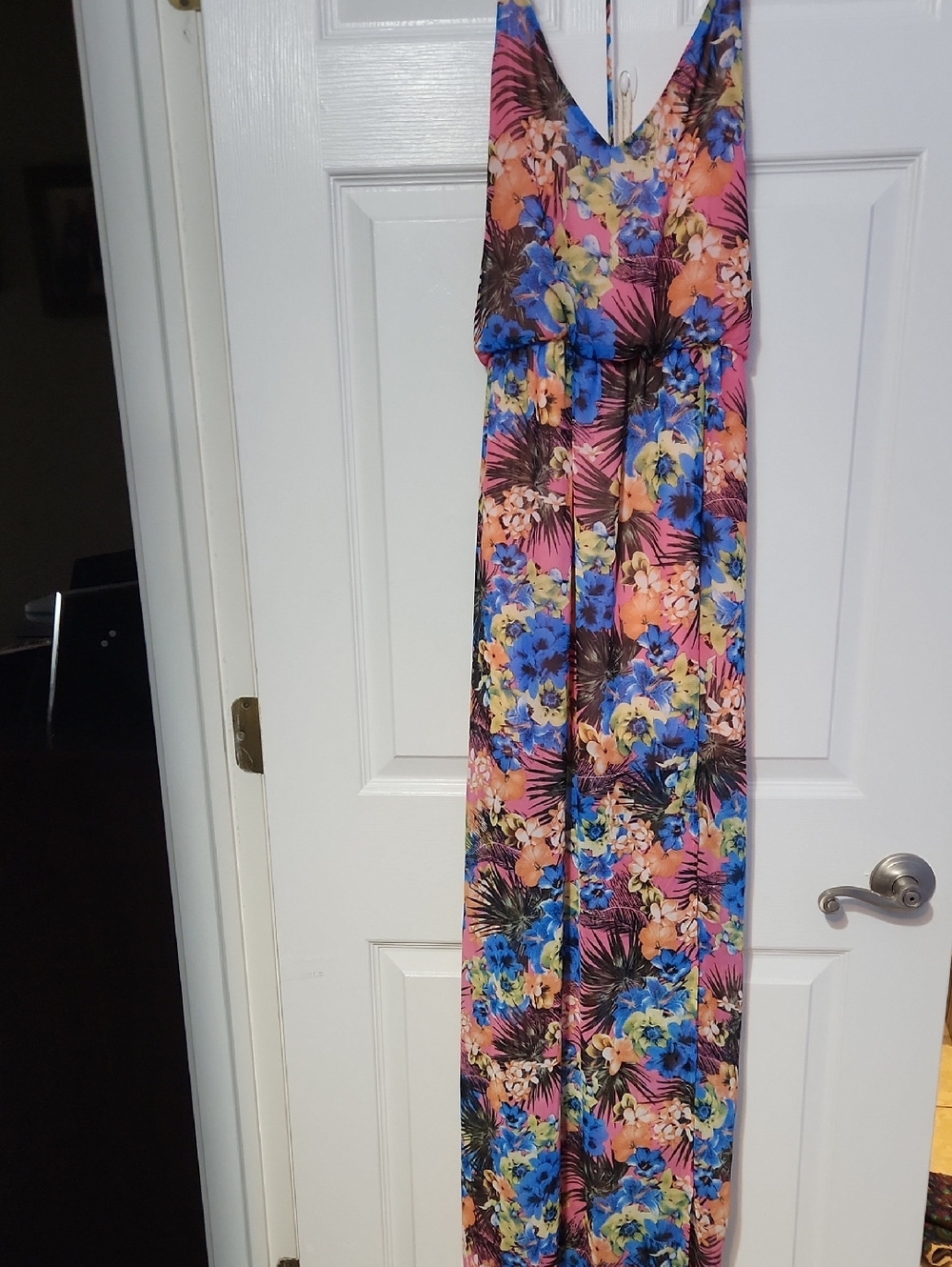 Ovi Multicolor Floral Backless Maxi Dress